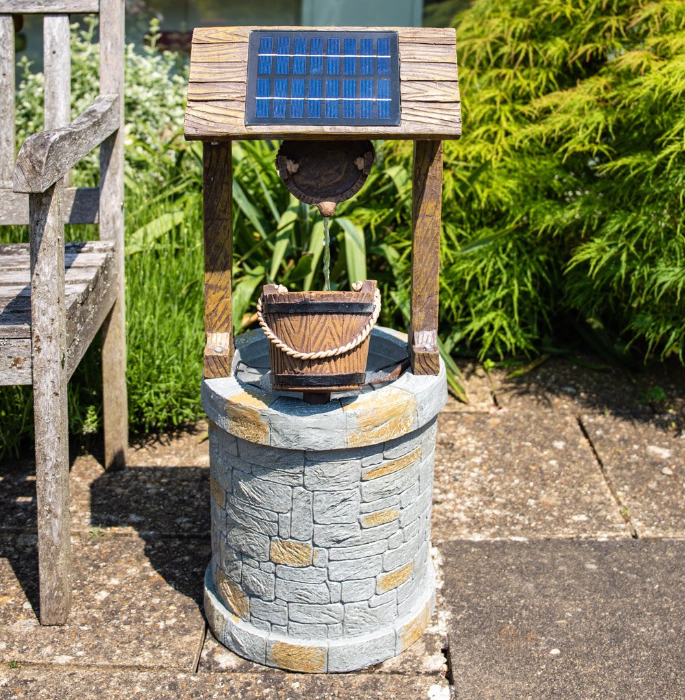 Fountains Primrose 74cm Solar Powered Wishing Well Water Feature by