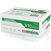 Elimedical Veterinary Syringe U-40 Syringe 0.3ml 31g x 5/16" 100pcs/box 03V3108Combo