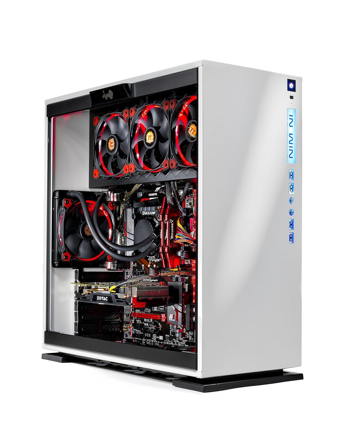 SkyTech Omega Gaming Computer PC (i7-6700K 4.0Ghz, Liquid Cooled, GTX 1060 6GB, 2TB HDD, 240GB SSD, 16GB DDR4, Win 10 Pro 64-bit), White