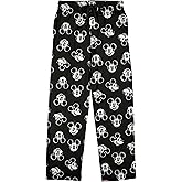 Disney Mickey Mouse Character Heads All-Over Print Men's Black Sleep Pajama Pants