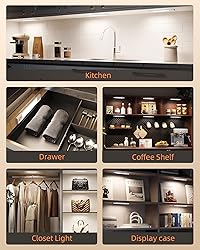 EZVALO 6-Pack Under Cabinet Lighting, 7.8" Wireless