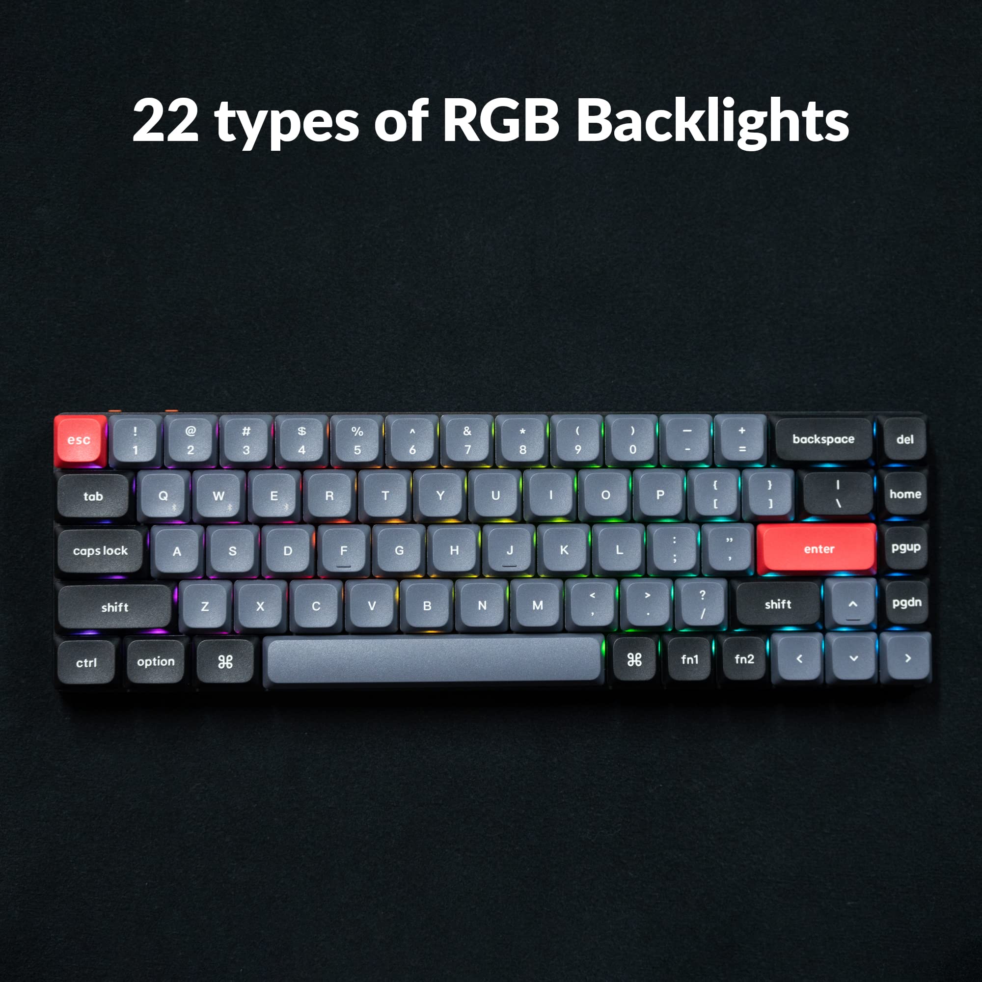 Keychron K7 Pro QMK/VIA Ultra-Slim Hot-swappable Wireless Bluetooth Custom Mechanical Keyboard, 65% Layout Programmable Macro RGB Backlight with Low-Profile Gateron Brown Switch for Mac Windows Linux