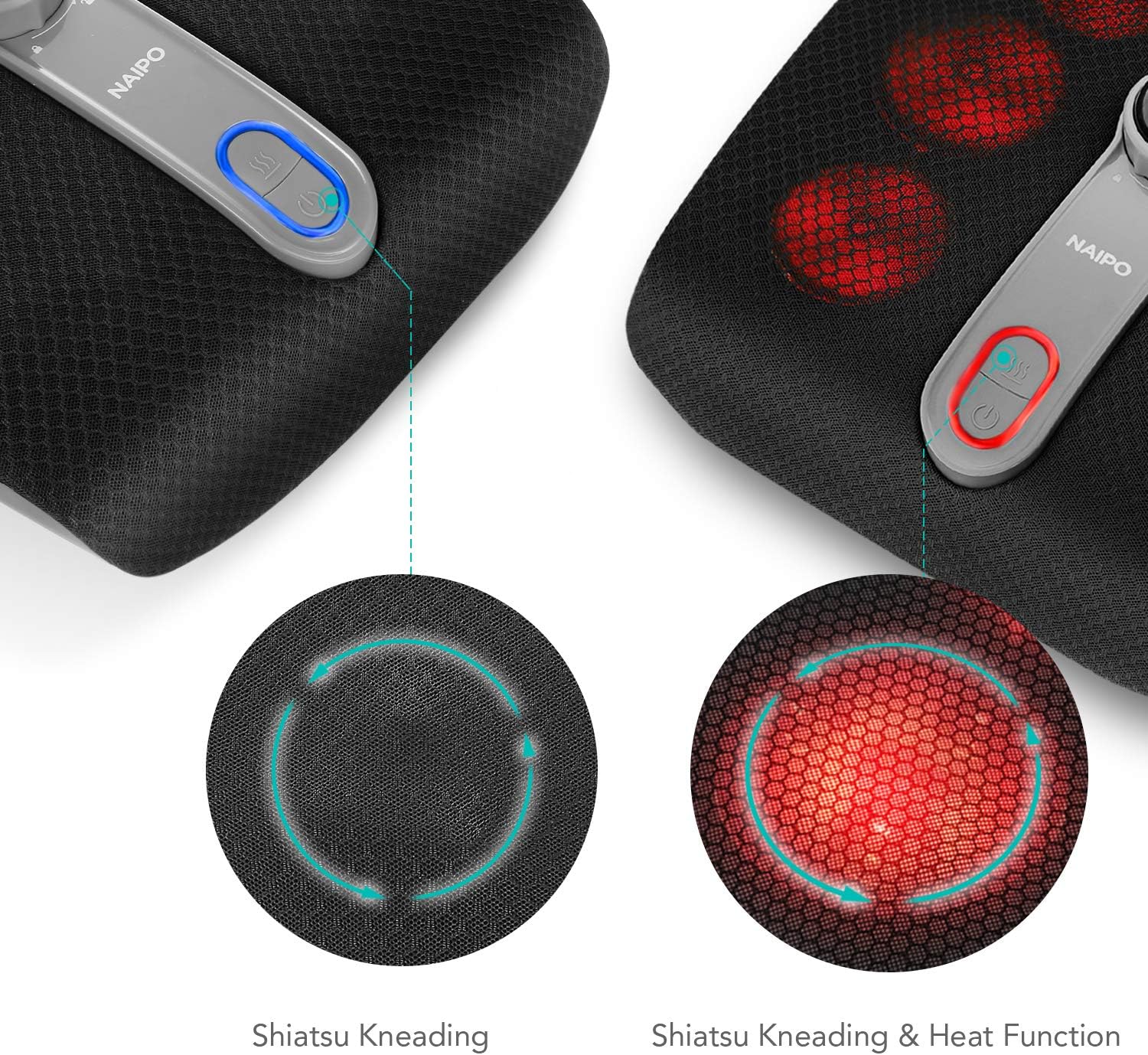 Naipo Foot Massager with Heat Shiatsu Feet Massage Machine Deep Kneading Therapy - Relieve Plantar Fasciitis, Toes, Foot Arch Pain & Stress for Home Office: Health & Personal Care