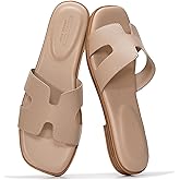 Project Cloud 100% Genuine Leather Sandals for Women 2026 - Fashion Flat Womens Sandals with Memory Foam Insole Slides Sandals Women Footwear - Mules Women's Sandals (Jannel)