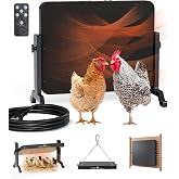 Smart Chicken Coop Heater, 200W Radiant Heat Panel, Adjustable Temp &amp; Timer | 2-in-1 Coop &amp; Brooder Heater, 86-194&deg;F Adjustable Range &amp; 12H Timer, Remote Control, Peck-Resistant Cord, ETL/UL Certified