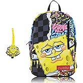 Nickelodeon SpongeBob SquarePants Backpack for Teens, 16.5in School Bookbag | Saffiano leather, 16.5in x 11.5in x 5in, ages 8+, fits 15in laptop, rubber luggage tag, streetwear style