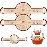 2PCS Silicone Bread Sling for Dutch Oven, 6 Inch Non-Stick Round Sourdough Baking Slings, Reusable Baking Cooking Transfer Mats with Long Cat-Shape Handle, Easy To Transfer Bread More Easily