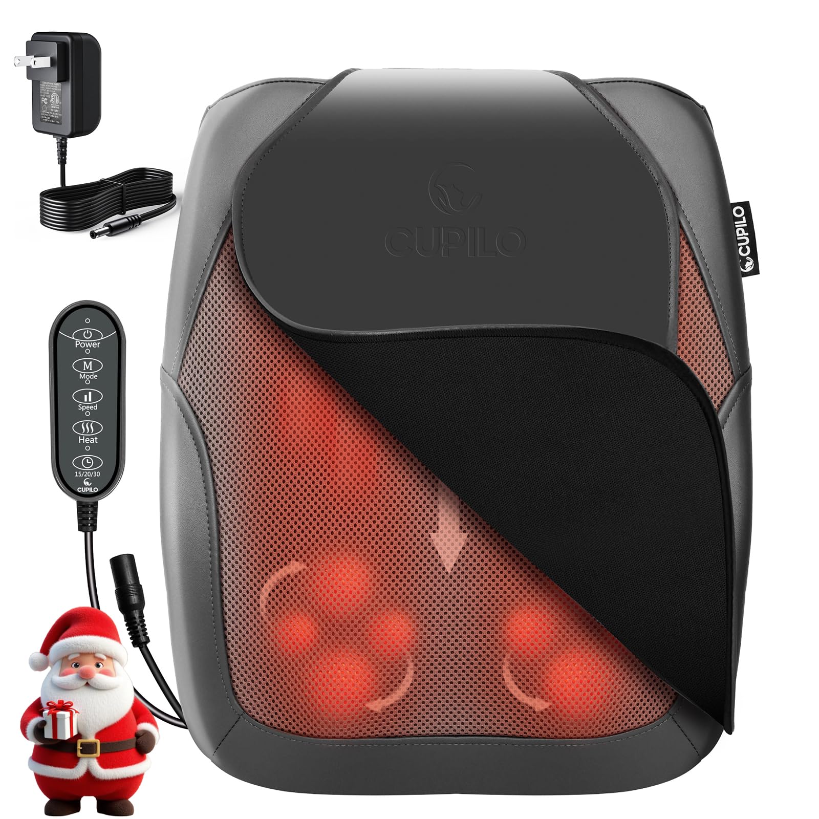 Photo 1 of CuPiLo FSA Eligible HSA Back Massager for Deep Tissue Pain Relief, 4D Shiatsu Lower Back Massager with Heat, Deep Kneading & Up-and-Down Rolling, Birthday Gifts for Women and Men