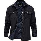 MAGNIVIT Men's Flannel Shirts Long Sleeve Quilted Flannel 5 Pockets Jacket for Men Thermal Plaid Shirt Winter Shacket