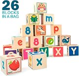QUOKKA Wooden Building Blocks 26 Letter Numbers Puzzle Toddlers Educational view 5