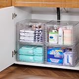 Vtopmart 4 Pack Large Stackable Storage Drawers Clear Acrylic Organizers view 7