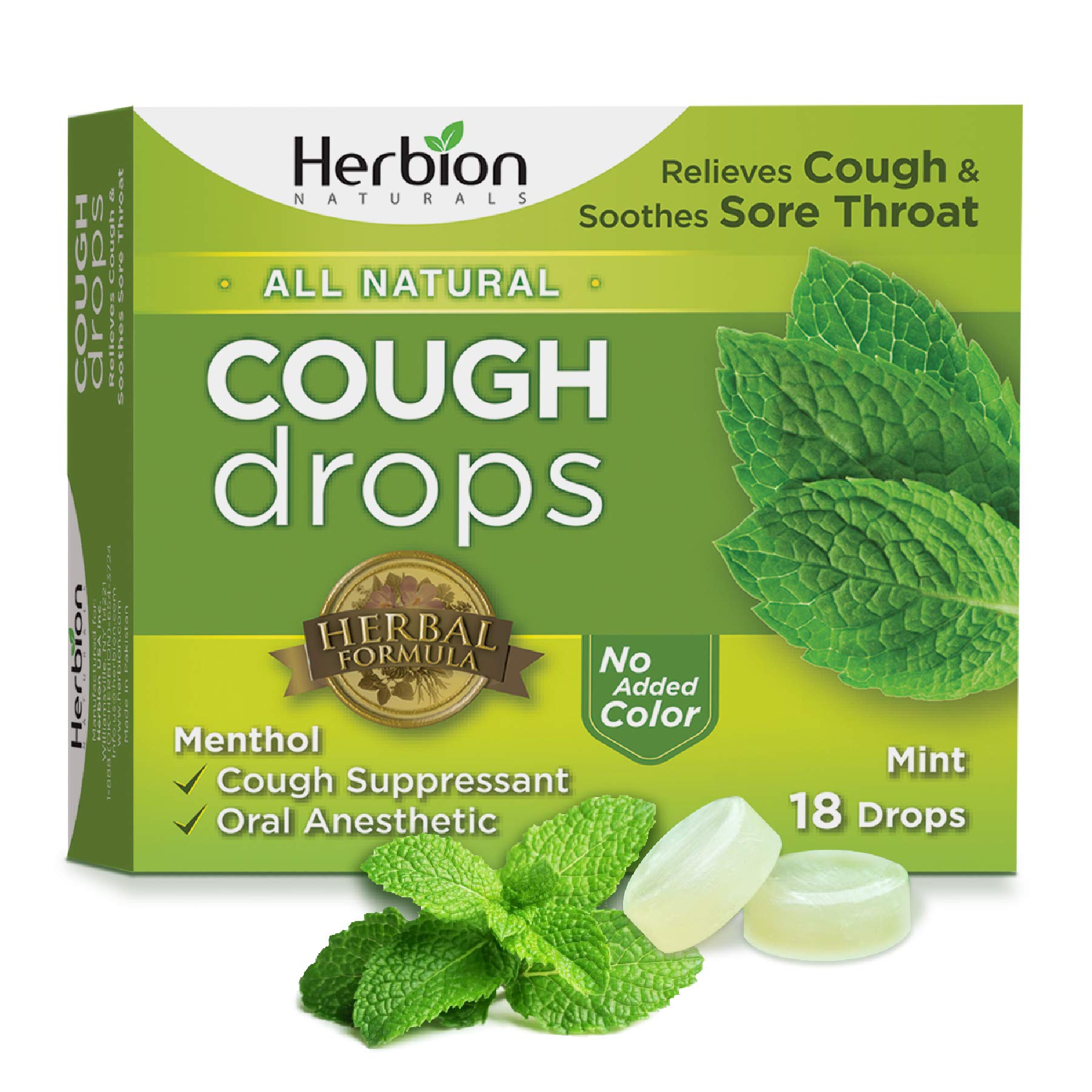Buy Herbion Naturals Cough Drops with Natural Mint Flavor, 18 Ct Oral