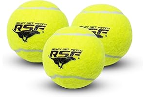 FRANKLIN SPORTS Franklin Pet Supply Co. Squeaky Dog Tennis Balls - Ready Set Fetch Dog Toy Tennis Balls with Squeaker - Perfect Pet Toy Fetch Ball for Small, Medium + Large Dogs - 3 Pack