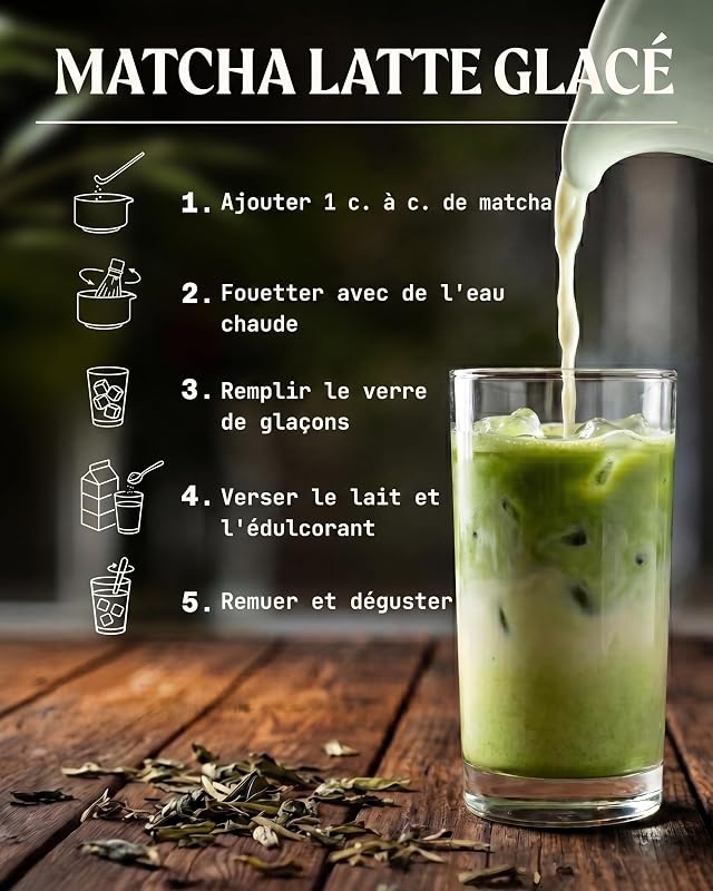 Matcha Japonais Bio Premium en Poudre L-Théanine