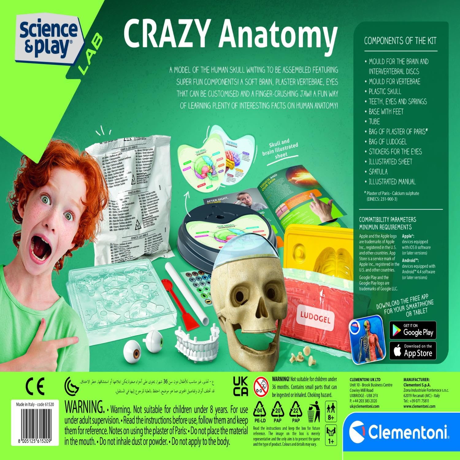 Clementoni - 61520 - Science & Play Crazy Anatomy Scientific Kit for Children - Ages 8 Years Plus