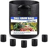 3 Gallon 5 Pack Grow Bags, Heavy Duty Nonwoven Aeration Fabric Plant Grow Pots for Vegetables