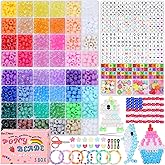 BestNow Pony Beads Bracelet Making Kit 48 Colors Friendship Bracelet Craft Kit with Alphabet Beads DIY Creative Gift for Bracelets Kandi for Girls boy Ages 6 7 8 9 10 11 12
