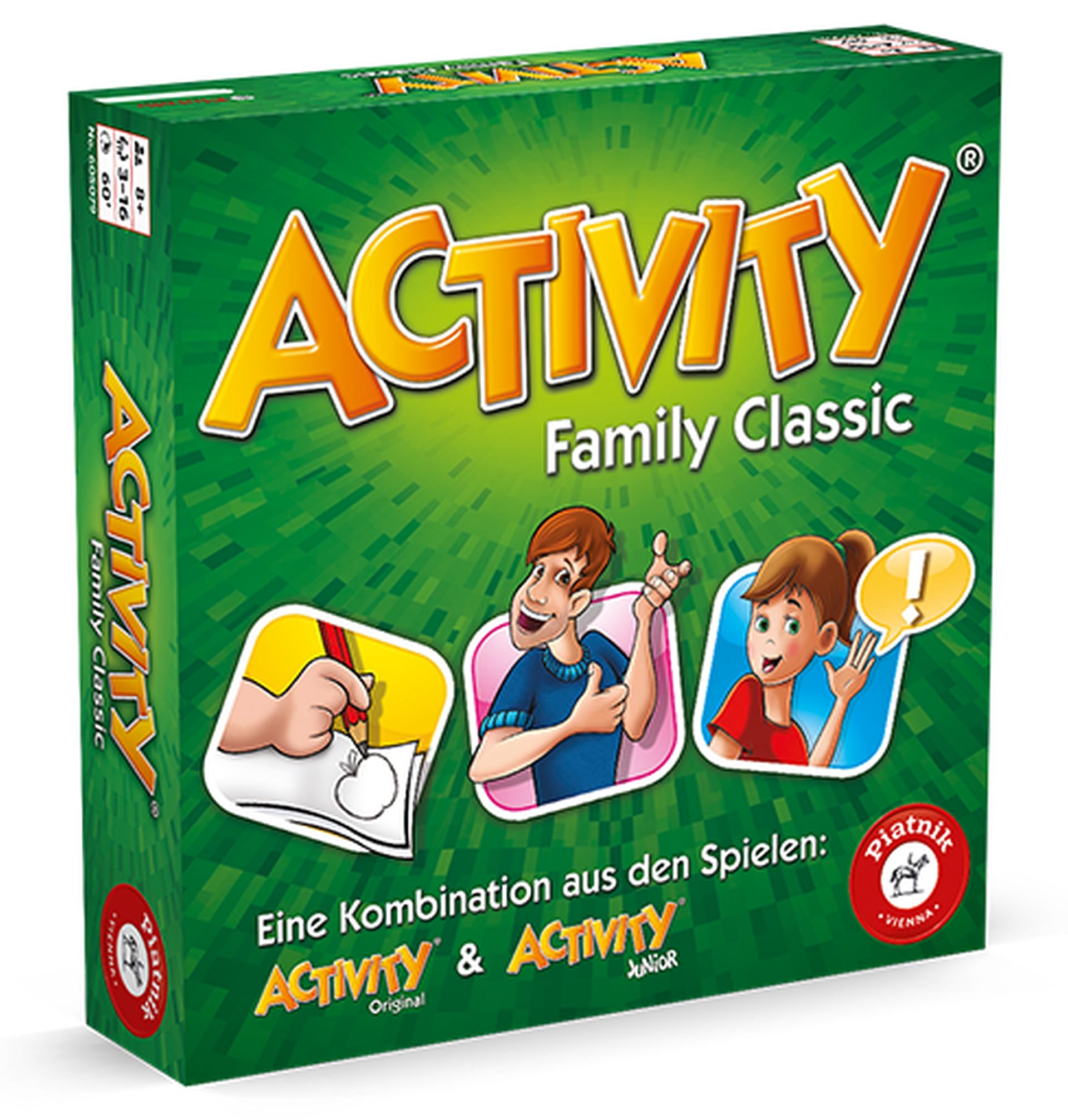 Piatnik 6050 Activity – The Classic Game as a Family Version With Junior and Original Cards, from 8 Years and Over, 3 to 16 Players, Miming, Drawing, Party Game