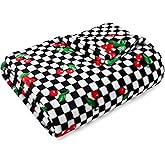 Betsey Johnson - Blanket, Buttery-Soft Throw Blanket for Couch or Bed, Boldly Plush & Oversized Bedding (Cherry Checker Red, 50" x 70")