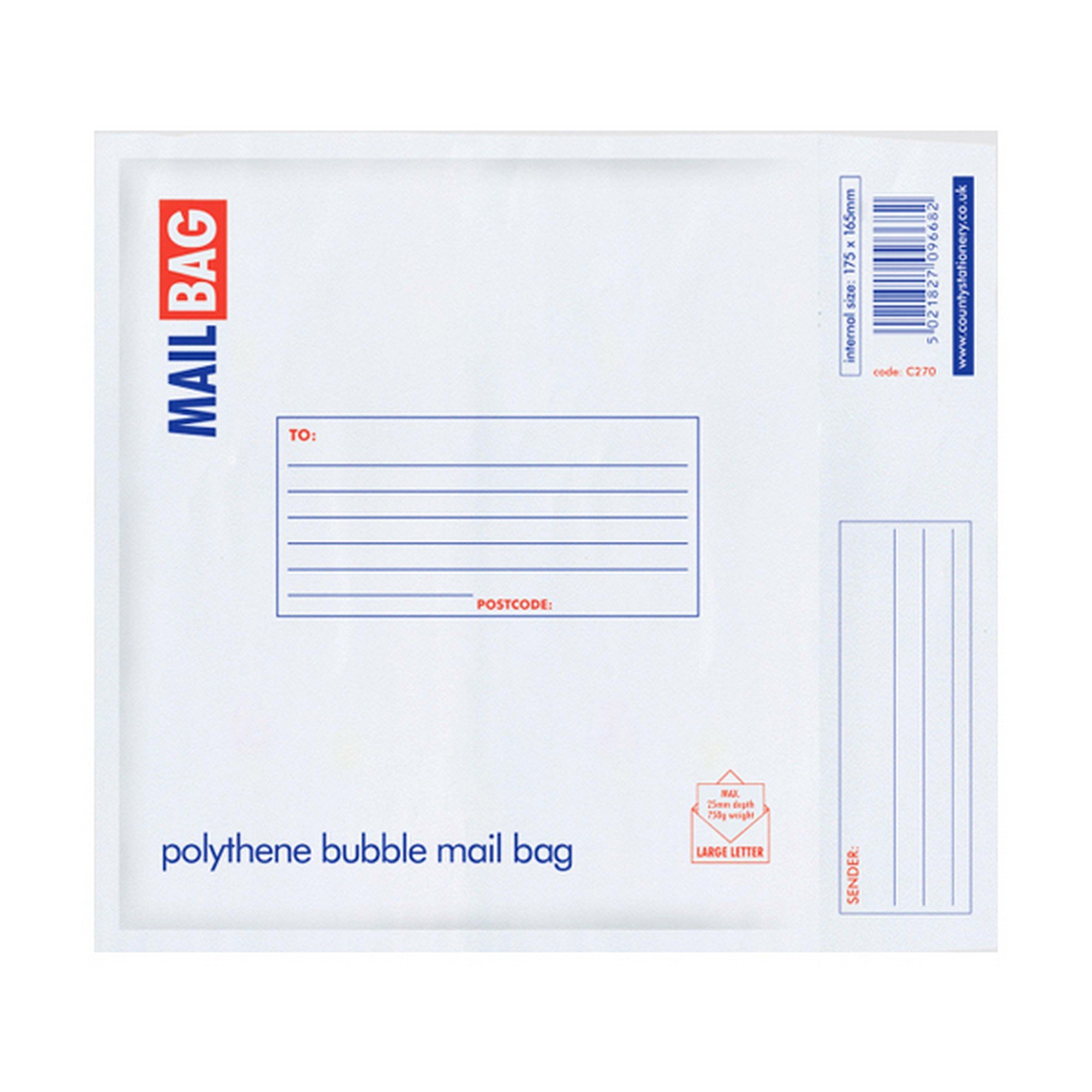 County C271 Small Polythene Bubble Envelope (Pack of 10)