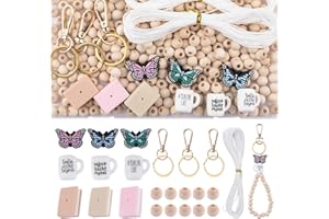 URROMA 76Pcs Silicone Beads Set, Book Butterfly Coffee Cup Theme Bulk Silicone Beads Spacer Beads for Craft Pen Necklace Keyc