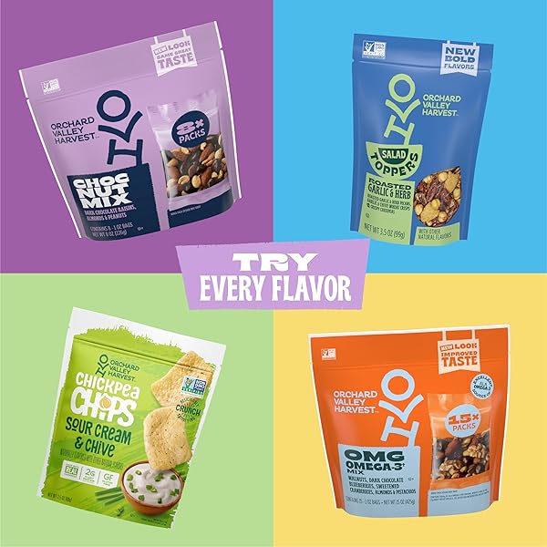 ORCHARD VALLEY HARVEST CHOC NUT MIX MULTIPACK, 1 OZ (PACK OF 8), DARK CHOCOLATE RAISINS, ALMONDS & PEANUTS, GLUTEN FREE, RESEALABLE BAG, NON-GMO, 4G PLANT BASED PROTEIN PER SERVING, ON-THE-GO SNACK