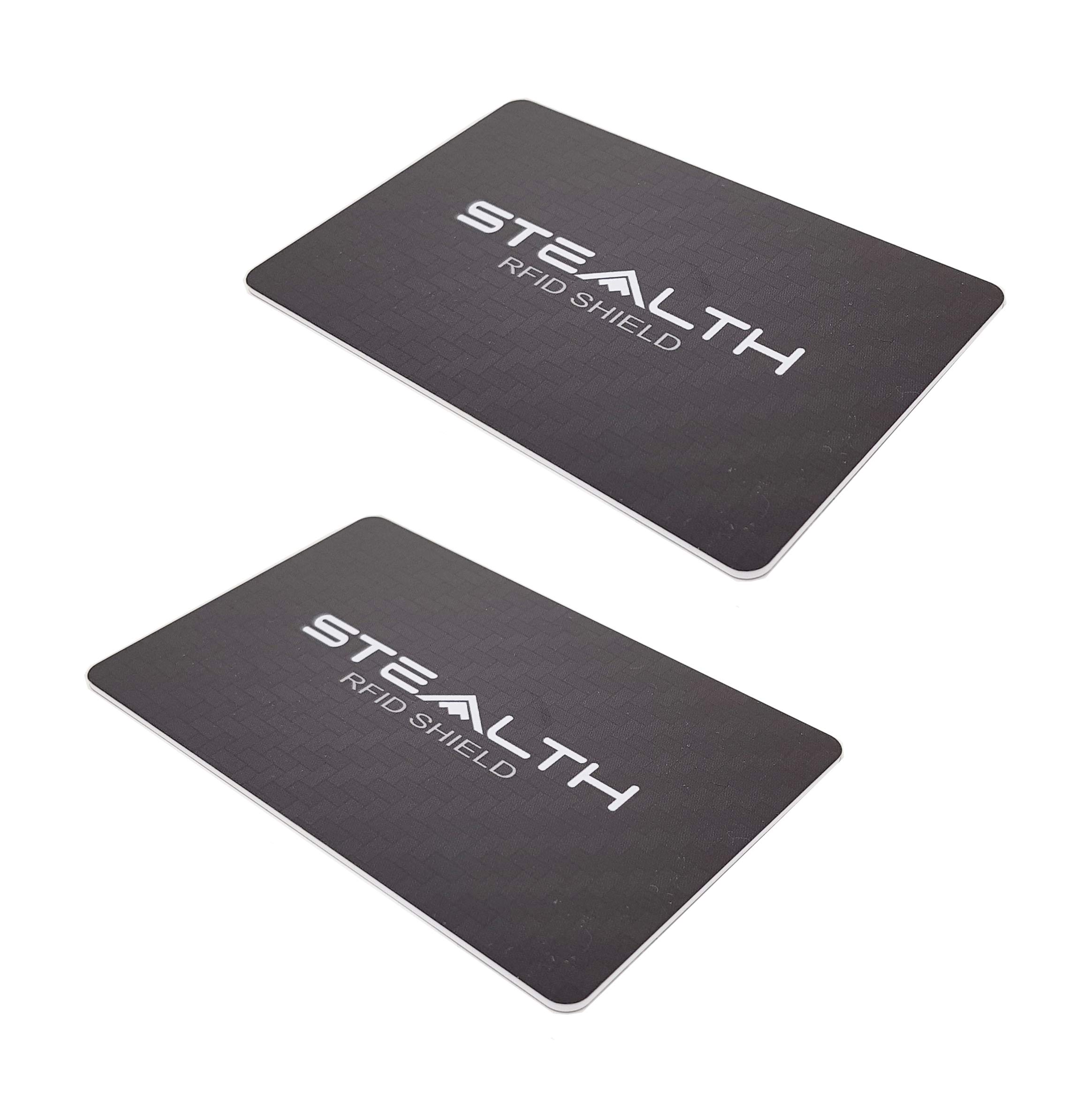 Stealth Shield RFID Blocking Smart Card - Maximum Strength RF/NFC Blocker Device for Bank Credit Card & Identity Protector - Wallet Anti Scan Security Against Illegal Contactless Scanning (2 Pack)