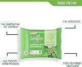 Simple Exfoliating Biodegradable Face Wipes for Sensitive Skin - 20 Wipes view 3