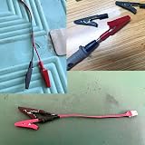 JZK 4Pcs Mini Insulated Crocodile Clips 2mm Banana Socket Red Black 41.2mm view 4