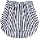 tagunop Women's Shirt Extender Removable Layering Skirts Half Length Undershirt Skirt with Buttons