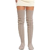 HYTENSUN Women's Thigh High Knitted Winter Boot Socks Vintage Extra Long Leg Warmer Over Knee High Stockings