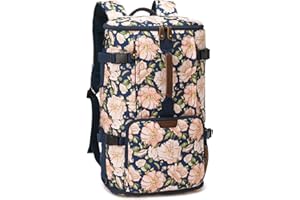 G-FAVOR Travel Backpack for Women, 40L Rucksack Convertible Duffel Bag Carry On Backpack Fit for 17.3 Inch Laptop Bag (Floral)