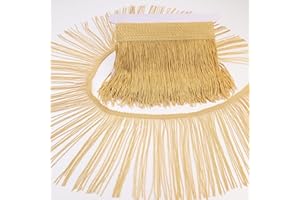 GXTIZAS Gold Fringe Trim 5 Yards Fringe Tassel Trim Chainette Sewing Lace Trim for DIY Crafts Clothes Home Party Decoration