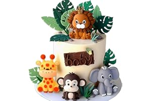 JeVenis Jungle Baby Shower Cake Decoration Safari Animals Decoration Wild One Cake Decoration Two Wild Cake Topper Giraffe Monkey Cake Topper