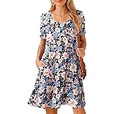 BELAROI Womens Plus Size Casual Dresses Summer Tshirt Dress Swing Short Sleeve Vacation Beach Coverup
