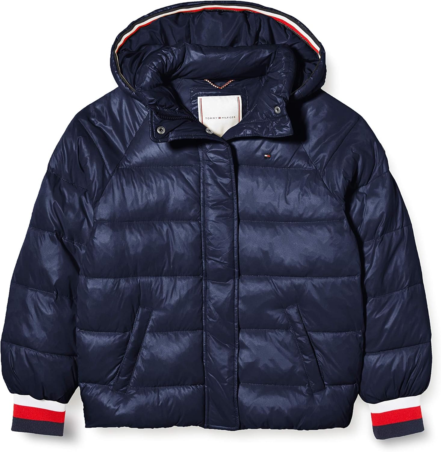 tommy jeans high shine puffer jacket