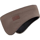 Oliumt Winter Ear Warmer Headband for Men Women Double-Layer Knit Ear Muffs Cover with Fuzzy Lining for Running and Cycling (Brown, One Size)