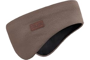 Oliumt Winter Ear Warmer Headband for Men Women Double-Layer Knit Ear Muffs Cover with Fuzzy Lining for Running and Cycling (Brown, One Size)