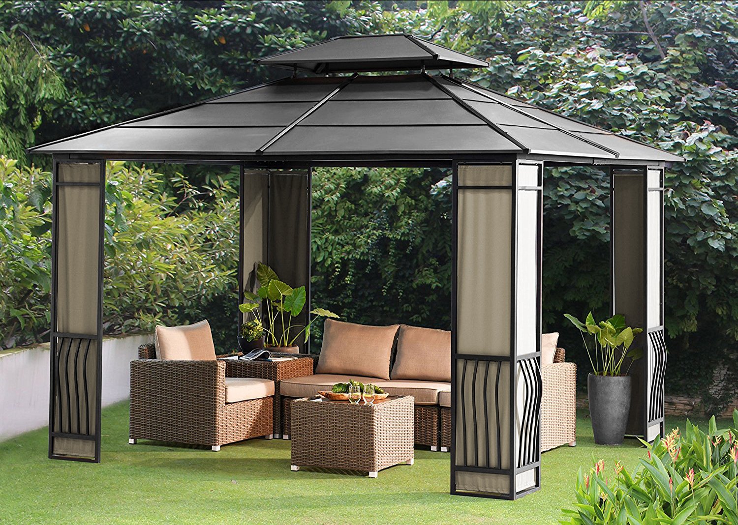 Sunjoy 10 X 12 Heavy Duty Galvanized Steel Hardtop Wyndham Patio