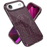 Speck CANDYSHELL Grip +MS Case for iPhone 17 Air - Plumberry Glitter | Slim Protective Grip | Drop Protection | MagSafe Compatible