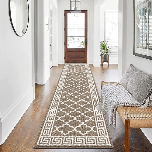 Pauwer Hallway Runner Rug 2'x8' Washable Kitchen Runner Rugs Non Slip Entryway Rug Long Door Mat Indoor Entrance Absorbent Laundry Room Floor Mat Carpet Doormat Front Door Rug, Brown