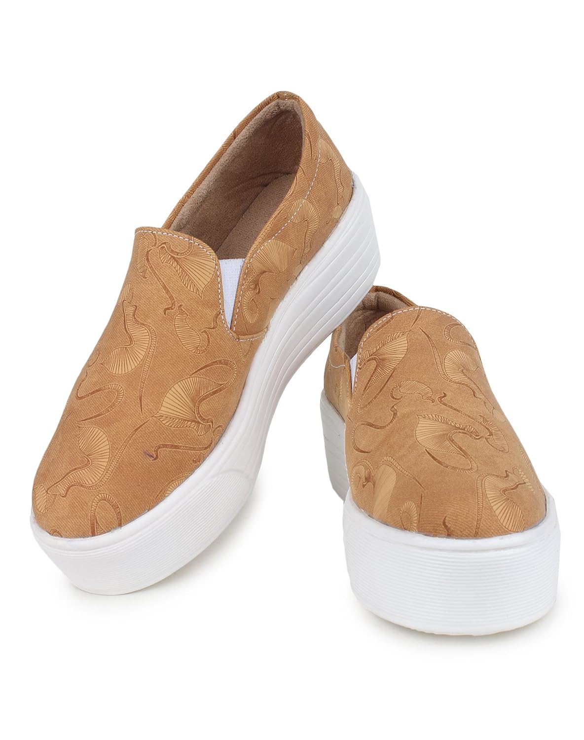 zapatoz womens fabric tan color casual shoe