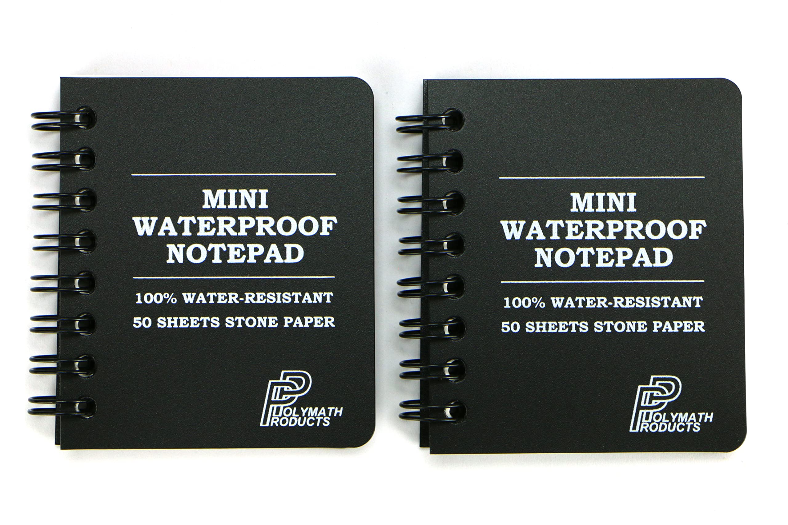 Mini Waterproof Notepad – 100% Water-Resistant Stone Paper Notebook. Ultra-Compact Size (2.5 x 3 inches). (2 Pack)