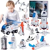 Wbzle Large Space Exploration Astronaut Kids Toy, Rocket &amp; Shuttle with Light/Sound &amp; Spray Effects, Outer Space Playset Series