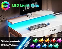 Coleshome 48 Inch L Shaped Gaming Desk with 2