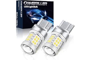 Combriller 7443 Led Bulb White 6000K, T20 7441 7444 7440 7443 Led Bulb with Projector Replacement for Led Reverse Lights Turn Signal Bulb Brake Light Bulb Tail Light Bulb Parking Light Bulb, Pack of 2