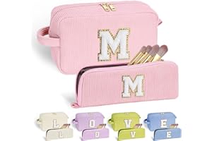 YOOLIFE Initial Travel Makeup Bag Cosmetic Bag - Teen Girl Gifts Trendy Stuff Friend Birthday Gifts for Women Teen Girl Kids