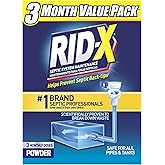 Rid-X Septic Tank Treatment Powder, Septic Treatment, 3 Month Supply | Dual action enzymes and bacteria help break down waste and help prevent backups in septic tanks; 3 month supply.