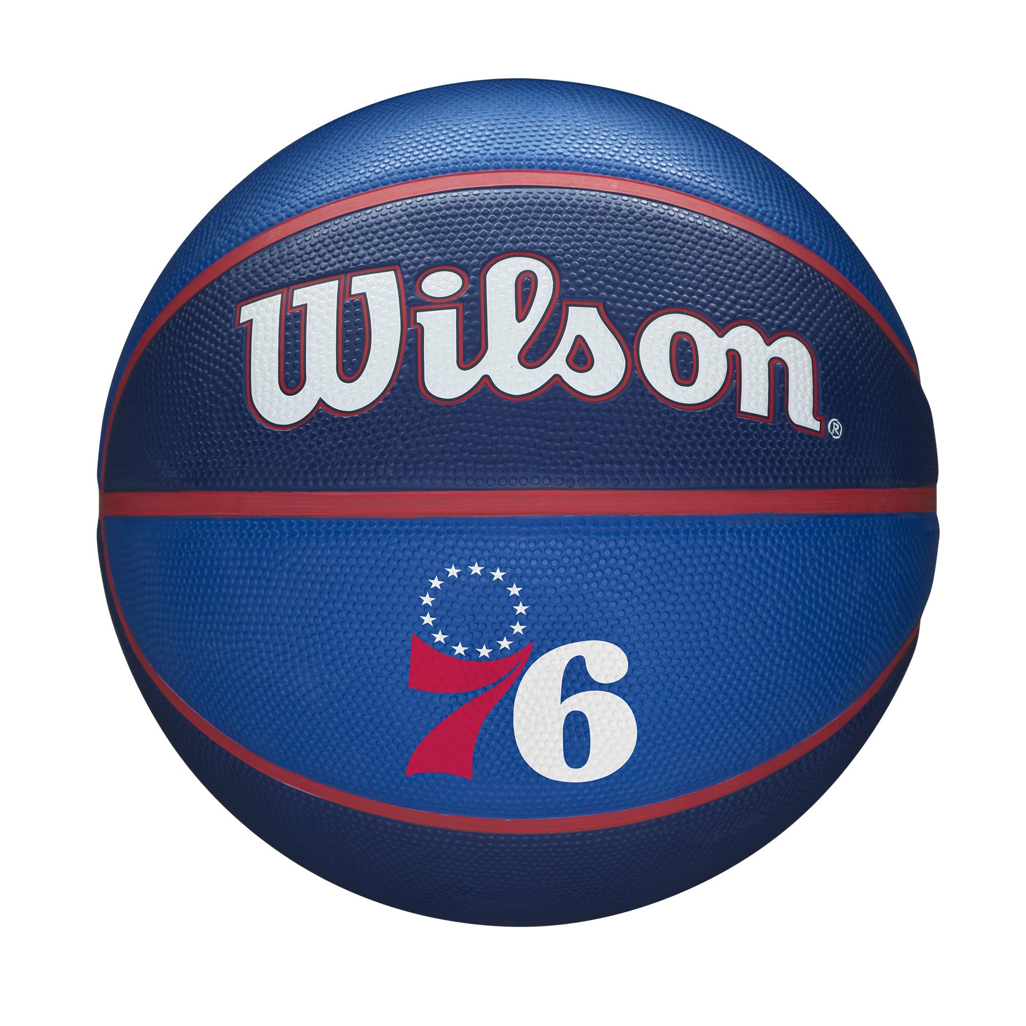 Wilson Basketball, NBA Team Tribute Model, PHILADELPHIA 76ERS, Outdoor, Rubber, Size: 7 — image 1