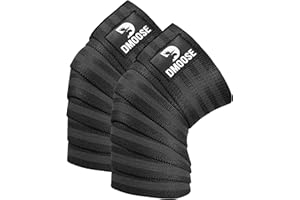 DMoose Fitness Knee Wraps for Weightlifting (Pair) - USPA Approved 78" Cotton Knee Straps for Powerlifting, Leg Press, Squats